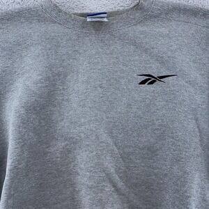 Vintage Reebok Gray Sweatshirt Mens Large Crewneck Pullover Made USA Logo 90s